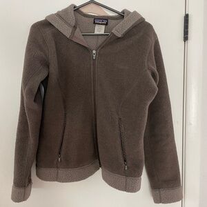 Patagonia Brown Fleece Hoodie Casual Zip-Up
